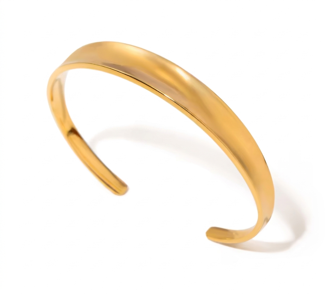 Hera Arc Cuff – Gold Wide Open Bangle