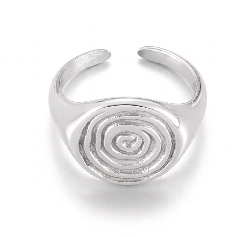 Gaia Spiral Ring – Silver Open Statement Ring