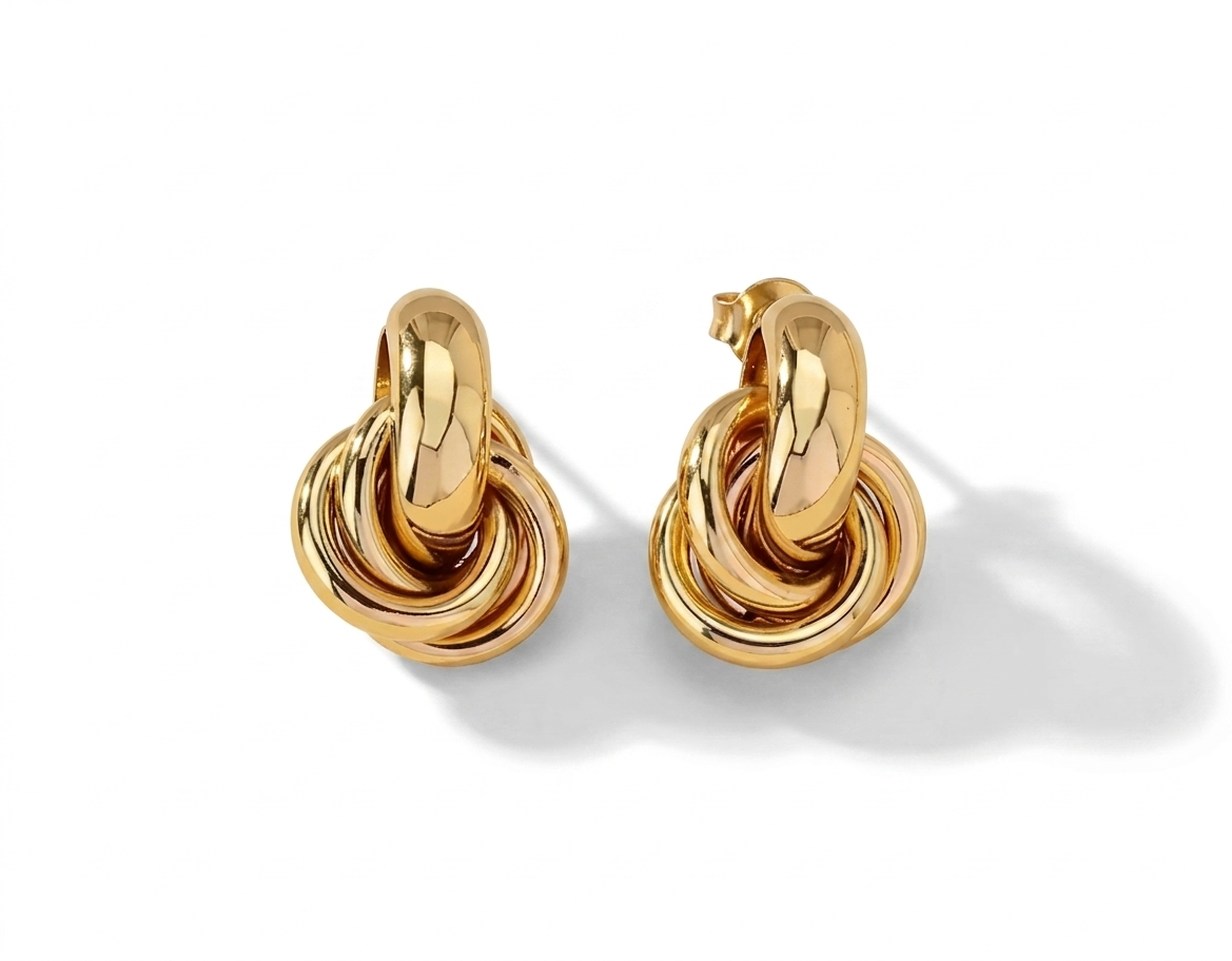 Ariadne Knot Earrings – Gold Statement Studs
