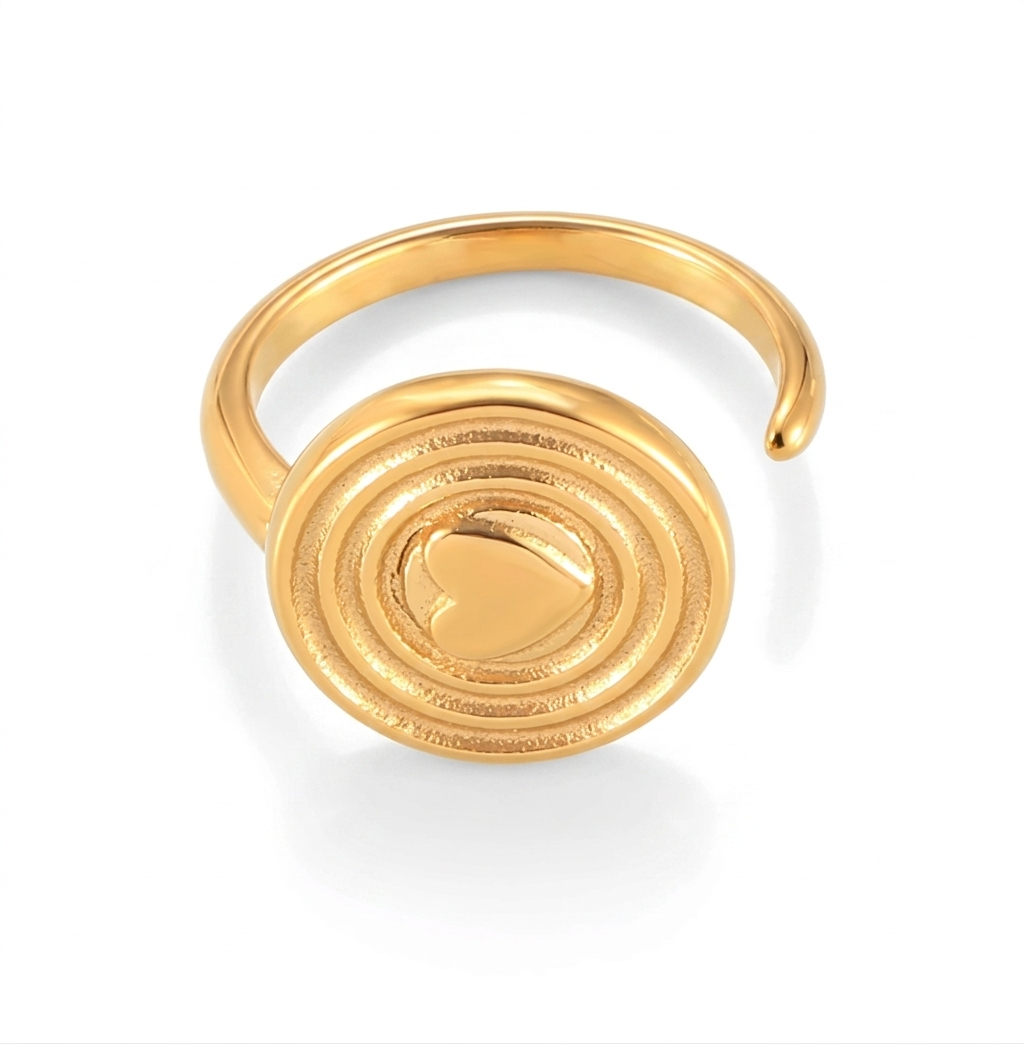 Aphrodite Heart Ring – Gold Spiral Statement Ring