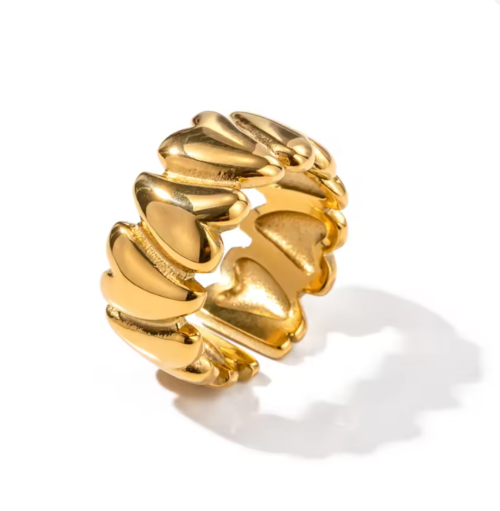 Serafina Link Ring – Gold Statement Ring