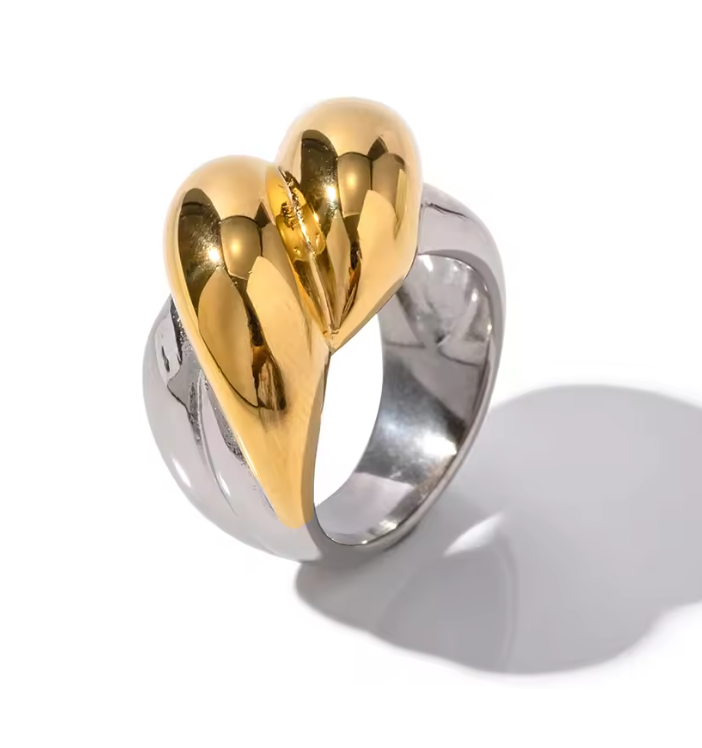 Milano Two-Tone Sculptural Ring – Gold & Silver Plated