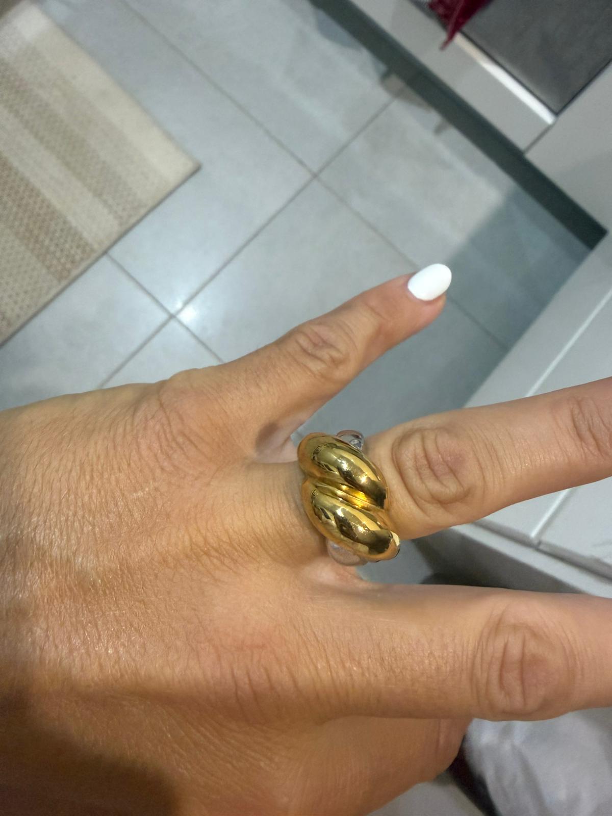 Milano Two-Tone Sculptural Ring – Gold & Silver Plated
